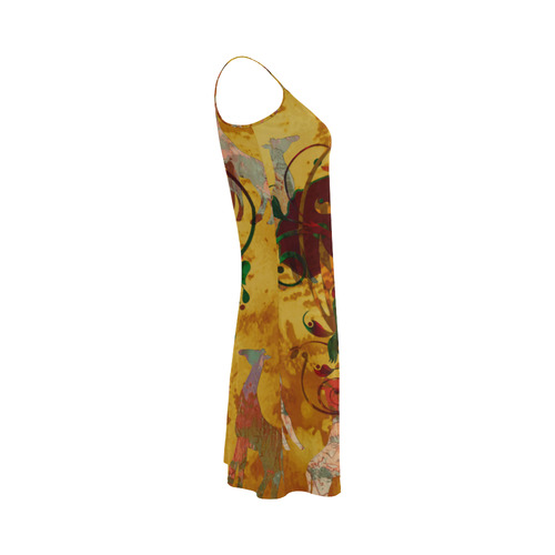 Magic Africa Giraffes Ornaments grunge Alcestis Slip Dress (Model D05)