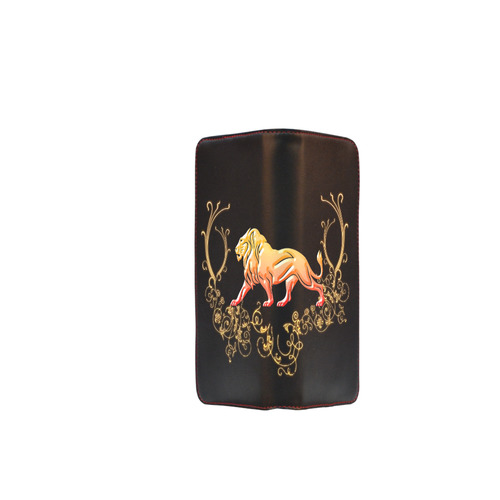Awesome lion in gold and black Women's Clutch Wallet (Model 1637)