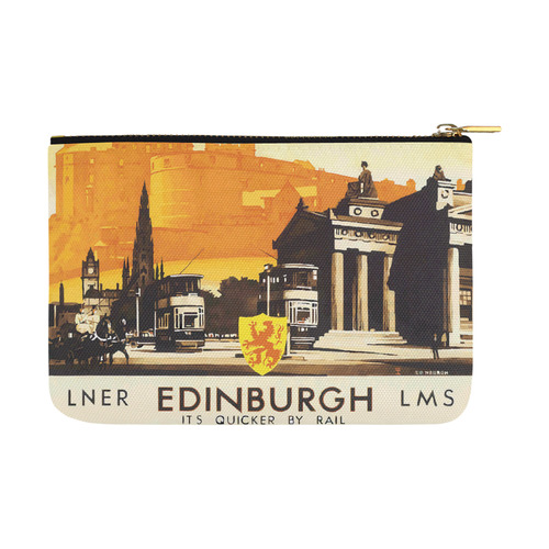 Edinburgh Vintage Travel Poster Carry-All Pouch 12.5''x8.5''