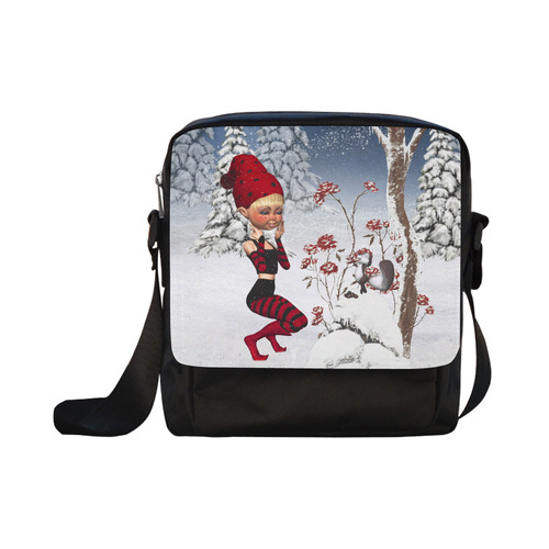Winter Christmas Fairy Tale Crossbody Nylon Bags (Model 1633)