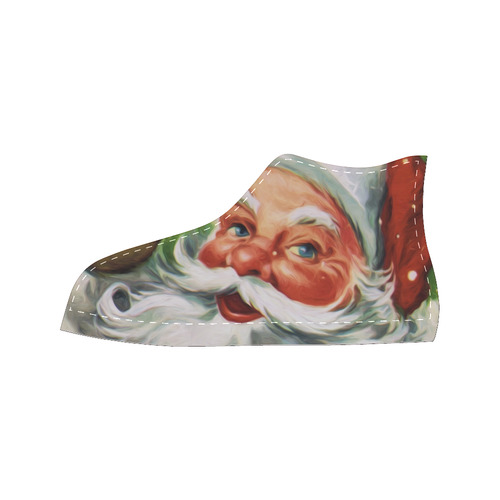 A cute Santa Claus Face - Christmas Women's Classic High Top Canvas Shoes (Model 017)