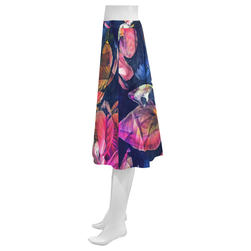 flowers Mnemosyne Women's Crepe Skirt (Model D16)