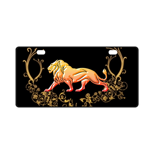 Awesome lion in gold and black License Plate