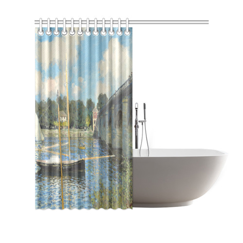 Claude Monet Bridge at Argenteuil Shower Curtain 69"x70"