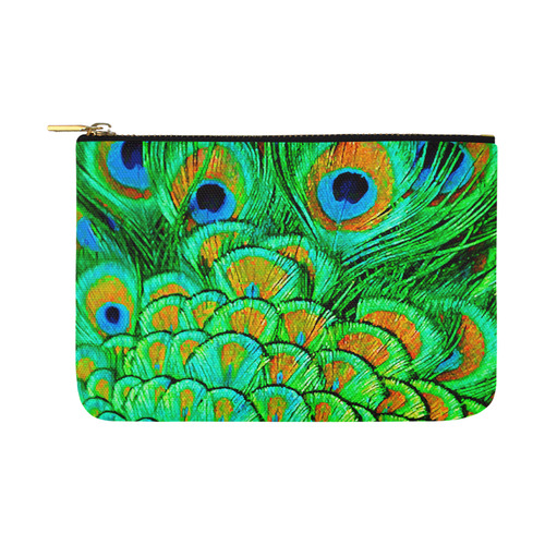 Peacock Feathers Nature Art Carry-All Pouch 12.5''x8.5''