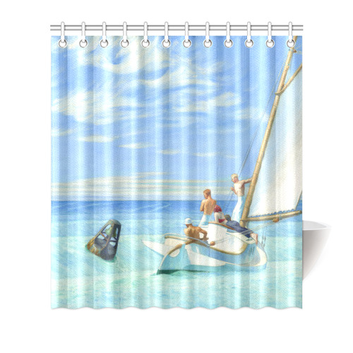 Edward Hopper Ground Swell Sail Boat Ocean Shower Curtain 66"x72"