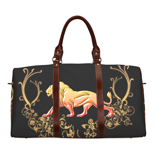 Awesome lion in gold and black Waterproof Travel Bag/Small (Model 1639)