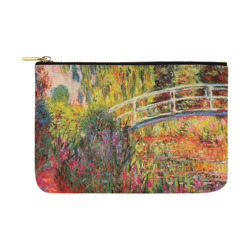 Claude Monet Japanese Bridge Floral Fine Art Carry-All Pouch 12.5''x8.5''