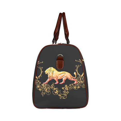 Awesome lion in gold and black Waterproof Travel Bag/Large (Model 1639)