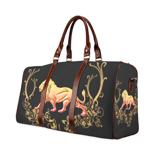 Awesome lion in gold and black Waterproof Travel Bag/Large (Model 1639)