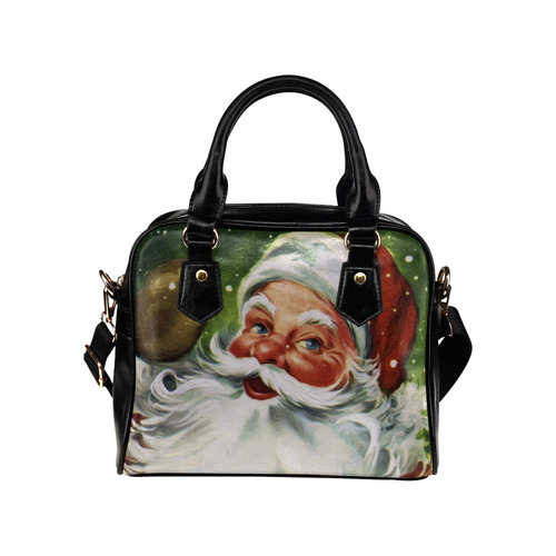 A cute Santa Claus Face - Christmas Shoulder Handbag (Model 1634)