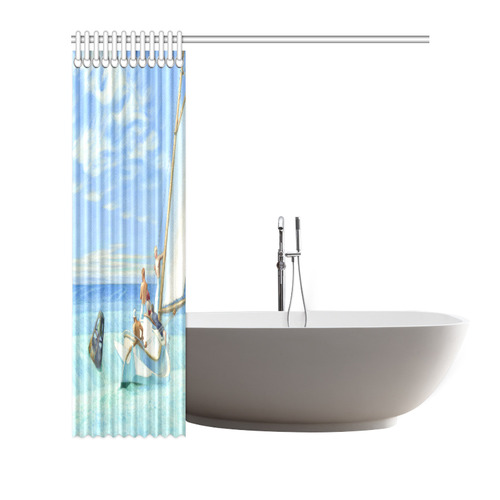 Edward Hopper Ground Swell Sail Boat Ocean Shower Curtain 66"x72"
