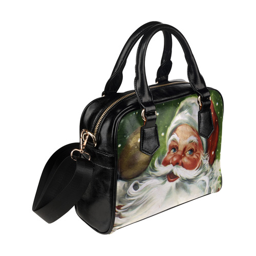 A cute Santa Claus Face - Christmas Shoulder Handbag (Model 1634)