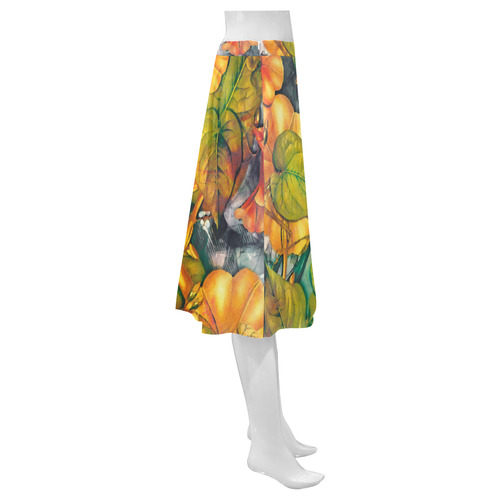 flowers Mnemosyne Women's Crepe Skirt (Model D16)