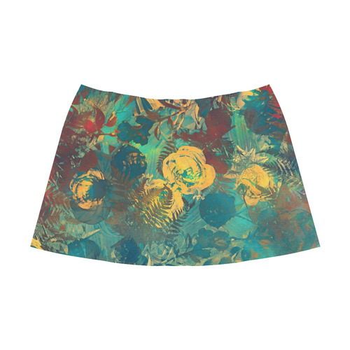 flowers Mnemosyne Women's Crepe Skirt (Model D16)