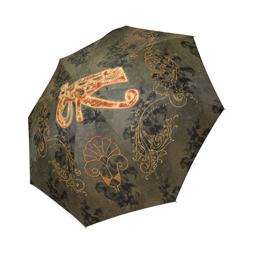 The all seeing eye, vintage background Foldable Umbrella (Model U01)