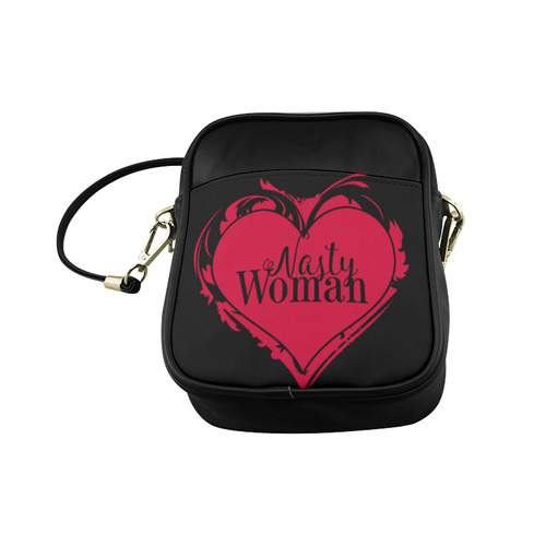 NASTY WOMAN ART HEART for powerwomen Sling Bag (Model 1627)
