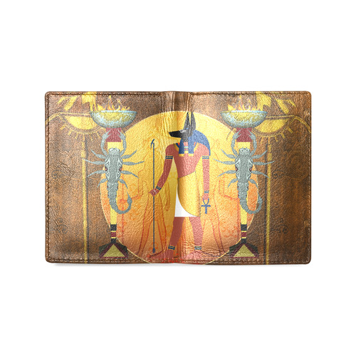 Anubis the egyptian god Men's Leather Wallet (Model 1612)