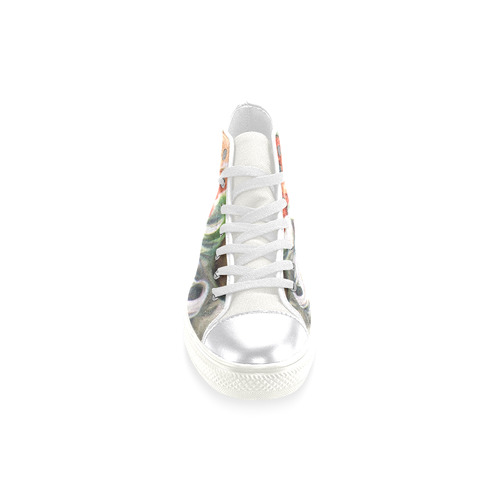 A cute Santa Claus Face - Christmas Women's Classic High Top Canvas Shoes (Model 017)