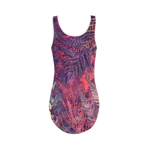 flowers Vest One Piece Swimsuit (Model S04)