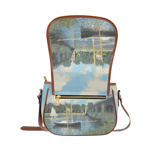 Claude Monet Bridge at Argenteuil Saddle Bag/Small (Model 1649) Full Customization