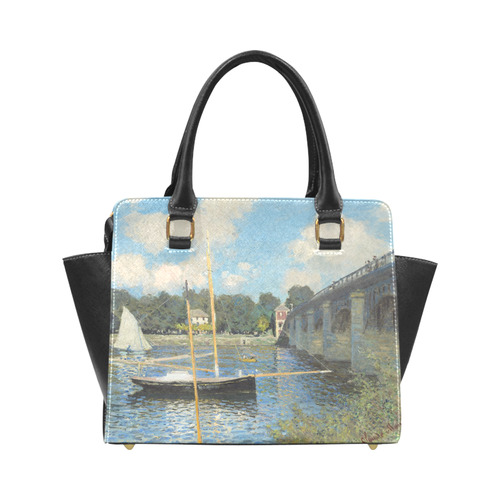 Claude Monet Bridge at Argenteuil Rivet Shoulder Handbag (Model 1645)