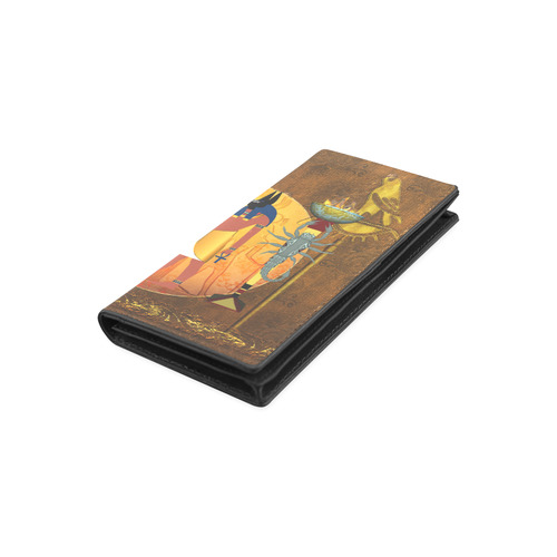 Anubis the egyptian god Women's Leather Wallet (Model 1611)