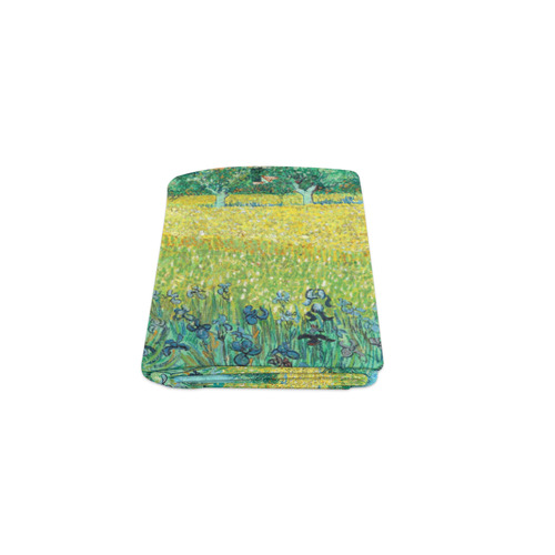 Van Gogh Field Irises Arles Floral Landscape Blanket 40"x50"