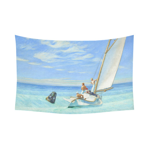 Edward Hopper Ground Swell Sail Boat Ocean Cotton Linen Wall Tapestry 90"x 60"