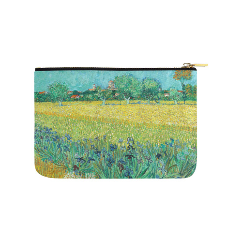 Van Gogh Field Irises Arles Floral Landscape Carry-All Pouch 9.5''x6''