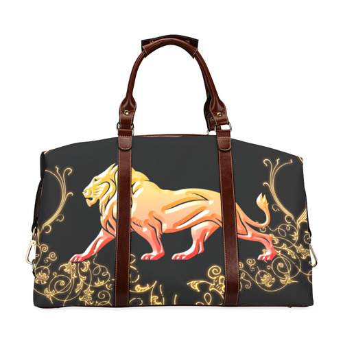 Awesome lion in gold and black Classic Travel Bag (Model 1643) Remake