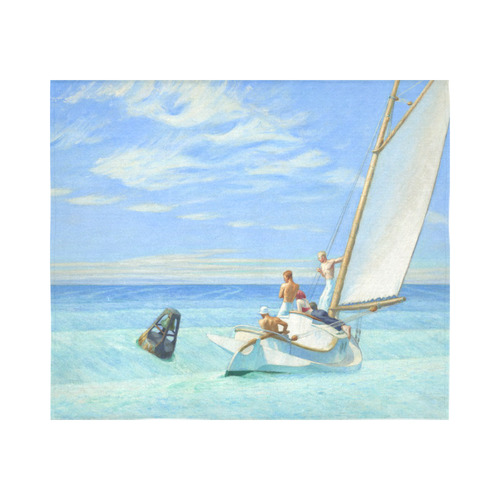 Edward Hopper Ground Swell Sail Boat Ocean Cotton Linen Wall Tapestry 60"x 51"