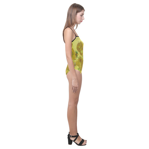 Van Gogh Sunflowers Floral Fine Art Strap Swimsuit ( Model S05)