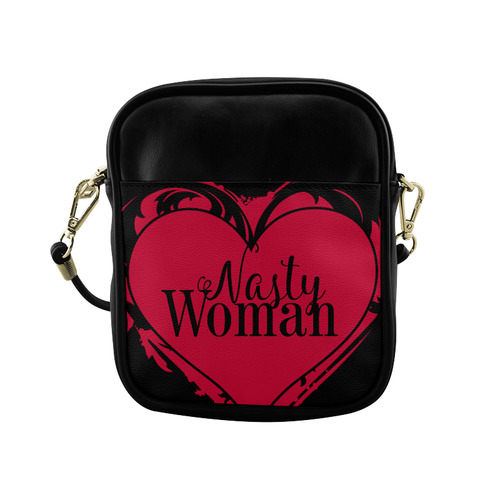 NASTY WOMAN ART HEART for powerwomen Sling Bag (Model 1627)