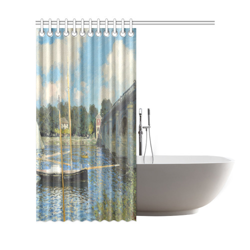 Claude Monet Bridge at Argenteuil Shower Curtain 69"x72"