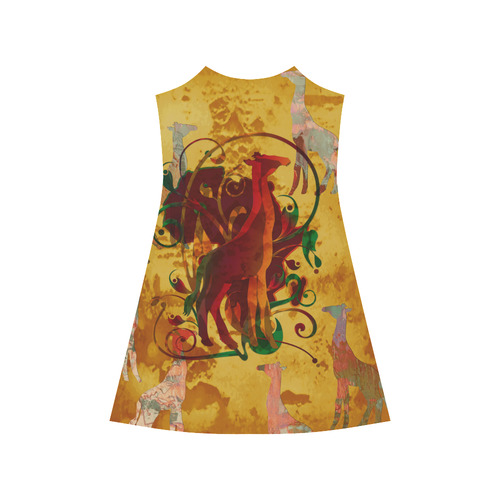 Magic Africa Giraffes Ornaments grunge Alcestis Slip Dress (Model D05)