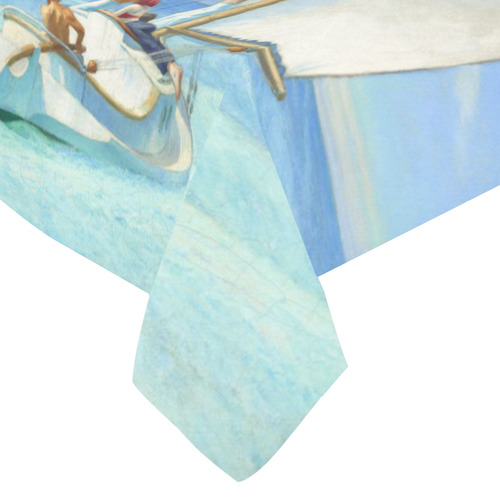 Edward Hopper Ground Swell Sail Boat Ocean Cotton Linen Tablecloth 60"x 84"