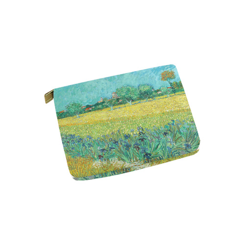 Van Gogh Field Irises Arles Floral Landscape Carry-All Pouch 6''x5''