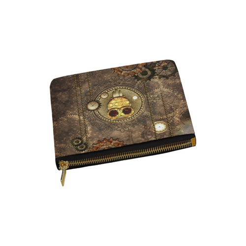 Steampunk, wonderful owl,clocks and gears Carry-All Pouch 6''x5''
