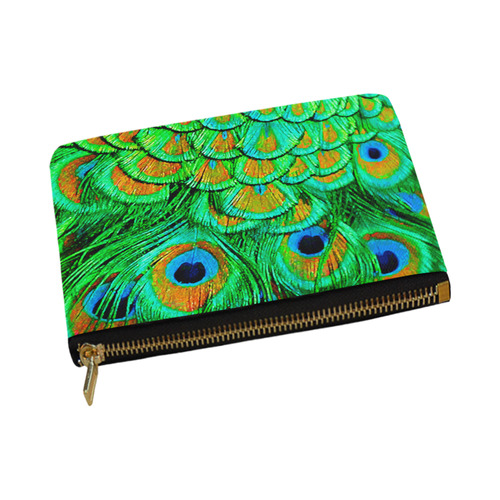 Peacock Feathers Nature Art Carry-All Pouch 12.5''x8.5''