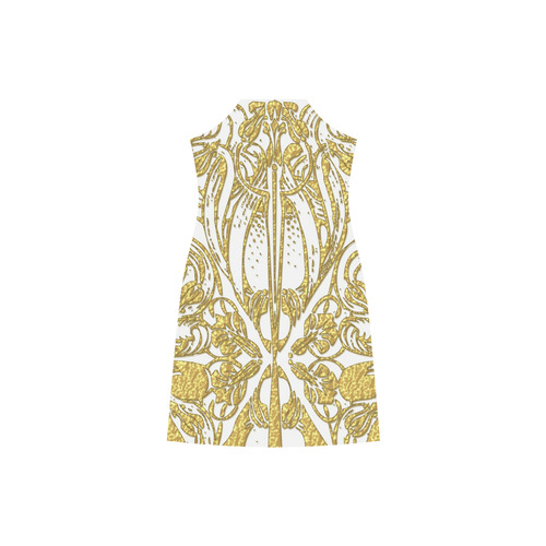 Lace Gold V-Neck Open Fork Long Dress(Model D18)