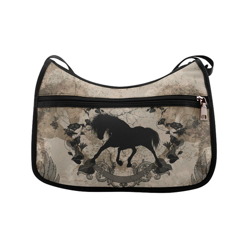 Black horse silohuette Crossbody Bags (Model 1616)