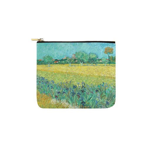 Van Gogh Field Irises Arles Floral Landscape Carry-All Pouch 6''x5''