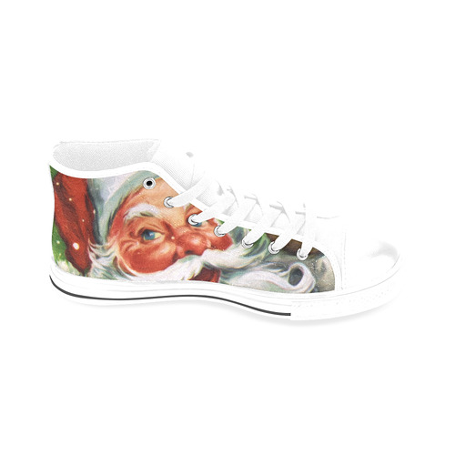 A cute Santa Claus Face - Christmas Men’s Classic High Top Canvas Shoes /Large Size (Model 017)