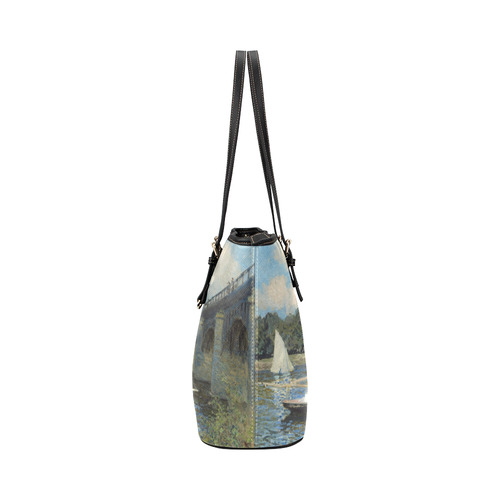 Claude Monet Bridge at Argenteuil Leather Tote Bag/Small (Model 1651)