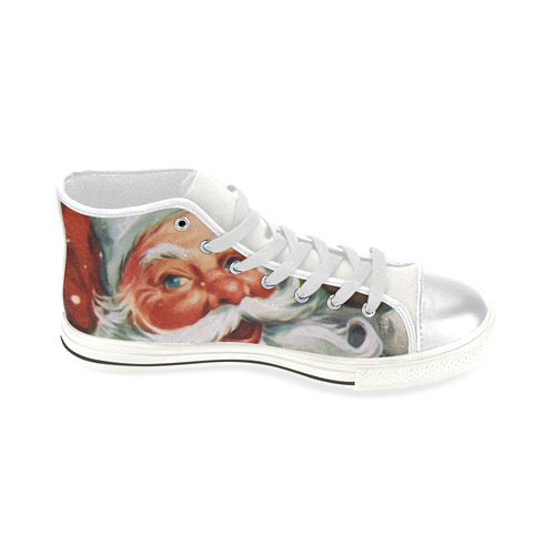 A cute Santa Claus Face - Christmas Women's Classic High Top Canvas Shoes (Model 017)