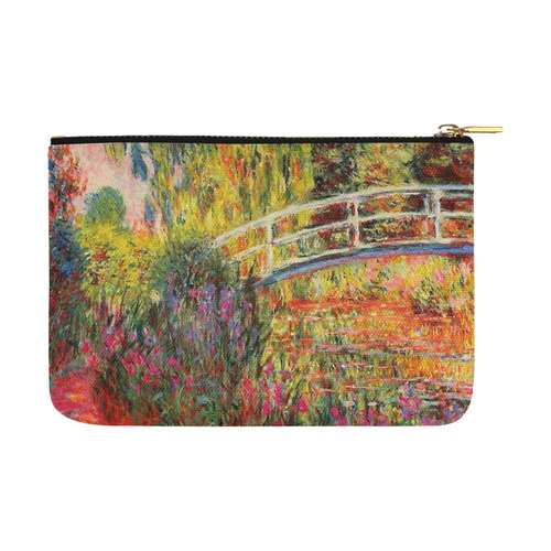 Claude Monet Japanese Bridge Floral Fine Art Carry-All Pouch 12.5''x8.5''