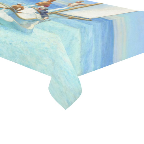 Edward Hopper Ground Swell Sail Boat Ocean Cotton Linen Tablecloth 60"x120"