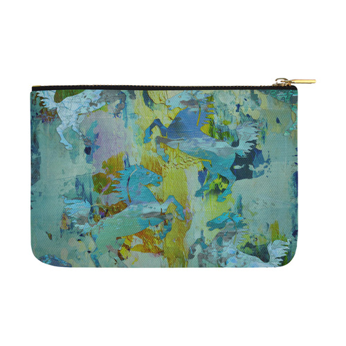 Rearing Horses grunge style painting Carry-All Pouch 12.5''x8.5''