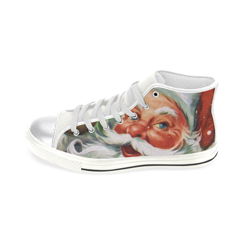 A cute Santa Claus Face - Christmas Women's Classic High Top Canvas Shoes (Model 017)